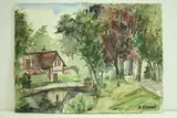 Chemin du R. Bhrue - M. Michelet - S Adresse by Roland Hamon, Aquarelle située en bas à gauche et à droite, sold Feb 2010