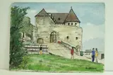 Dieppe - Entrée du château" by Roland Hamon, 1966, Aquarelle signée en bas à droite, sold Feb 2010