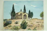 La Provence - Chapelle près d'Avignon by Roland Hamon, Aquarelle située en bas à gauche, sold Feb 2010