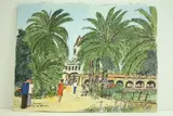 Les îles de Lérins, le monastère by Roland Hamon, Aquarelle située en bas à gauche, sold Feb 2010