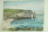 Etretat - La falaise" by Roland Hamon, 1963, Aquarelle située et signée en bas à droite, sold Feb 2010