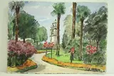 Italie, Pallanza - Jardin du casino" by Roland Hamon, 1965, Aquarelle située en bas à gauche, sold Feb 2010