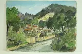 Moulin de la belle meunière, St Paul" by Roland Hamon, 1966, Aquarelle située en bas à gauche, sold Feb 2010