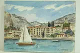 Italie, Lac de garde - Torbole" by Roland Hamon, 1970, Aquarelle située en bas à gauche, sold Feb 2010