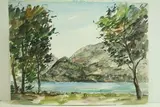 Lac d'Annecy - Vue prise de Talleri" by Roland Hamon, 1961, Aquarelle signée et datée en bas à droite, sold Feb 2010