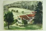 Maison dans une vallée by Roland Hamon, Aquarelle signée en bas à droite, sold Feb 2010