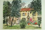 Brevannes - Propriété, avenue de la Sablière" by Roland Hamon, 1964, Aquarelle située en bas à gauche, sold Feb 2010