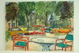 Aix en Provence - Jardin de l'hôtel des Thermes, vestiges de remparts" by Roland Hamon, 1971, Aquarelle située en bas à gauche, sold Feb 2010