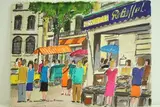Aix en Provence - Un marché et une poissonnerie by Roland Hamon, Aquarelle située en bas à gauche, sold Feb 2010