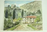 L'auvergne, chateau" by Roland Hamon, 1970, Aquarelle signée en bas à droite, sold Feb 2010