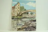 Pont à péage" by Roland Hamon, 1970, Aquarelle signée en bas à droite, sold Feb 2010