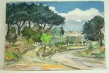 Aix en Provence - Bois sur la route de Tholomé" by Roland Hamon, 1971, Aquarelle située en bas à gauche, sold Feb 2010