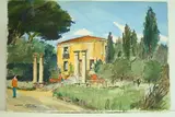 Aix en Provence - Buttes des trois moulins" by Roland Hamon, 1971, Aquarelle, sold Feb 2010