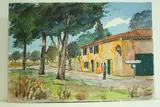 Aix en Provence - Route de Cézanne", n1971 by Roland Hamon, Aquarelle située en bas à gauche, sold Feb 2010