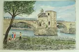 Avignon - Le vieux pont" by Roland Hamon, 1968, Aquarelle située en bas à gauche, sold Feb 2010