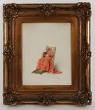 Cardinal lisant by Alfred Weber, Aquarelle sur papier, sold Jul 2025