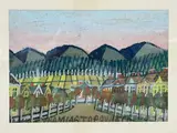 Vue de paysage by Nikifor Krynicki, Aquarelle et gouache sur papier, sold Jul 2025