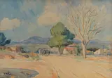 Charrette attelée sur une route en Provence by Jean Villeri, Aquarelle sur papier, sold Jul 2025