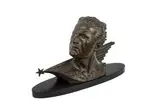 Buste de Jean Mermoz by Frédéric C. Focht, Bronze patine verte, sold Jun 2025