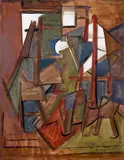 Composition abstraite by Jean-Claude Forquin, Gouache, sold Jun 2025