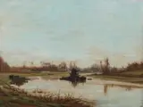 Bord de rivière by Auguste Allongé, Aquarelle sur papier, sold Jun 2025