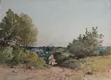 Prairie aux coquelicots by Ernest Designolle, Aquarelle sur papier, sold Jun 2025