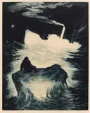 Survivor Drifting by David Blackwood, 1970, etching and aquatint on paper, sold Aug 2023