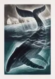 Wesleyville Fleet in the Labrador Sea by David Blackwood, 1995, etching, sold Aug 2023
