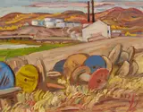 Giant Yellowknife Mines by A. Y. Jackson, oil on board, sold Aug 2023