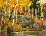 Aylen Lake by Tom Keith Roberts, oil on board, sold Aug 2023