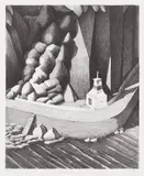 Lighthouse I by Ross Penhall, stone lithograph, sold Aug 2023