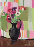 Etruscan Jug with Anemones by Frances-Anne Arbuckle, oil on board, sold Jul 2023