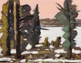 Trees by Stanley Morel Cosgrove, oil on canvas, sold Jul 2023