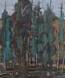 Treescape by Stanley Morel Cosgrove, oil on canvas, sold Jul 2023