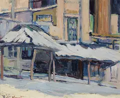 Corner Store, Bonsecours Market by Rita Mount, oil on canvas on board, sold Jul 2023