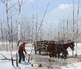 Going Back Tomorrow for Another Load by Allen Sapp, acrylic on canvas, sold Jul 2023