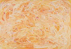 Rhythmic Yellow by Robert Scott, acrylic on canvas, sold Jul 2023