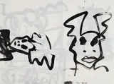 Bunny Men by John Scott, 1995, mixed media on paper, sold Jul 2023