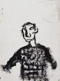 Figure by John Scott, 1994, mixed media on paper, sold Jul 2023