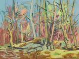 April, Gatineau by Henri Leopold Masson, oil on board, sold Jun 2023