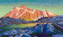 Shuksan Mountain Lagoon by Nicholas J. Bott, oil on canvas, sold Jun 2023