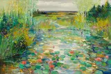 Summer Pond by Tin Yan Chan, oil on canvas, sold Jun 2023