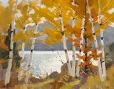Sparkling Water, Paugh Lake by Tom Keith Roberts, oil on board, sold Jun 2023