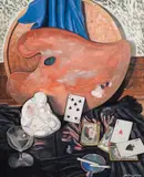 Le Sept de trèfle by Jean Paul Lemieux, 1931, gouache on card, sold Jun 2023