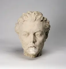Head (Monad) by Evan Penny, cement sculpture, sold Jun 2023