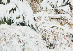 February Snow I by Gordon A. Smith, 1990, acrylic on paper, sold Jun 2023