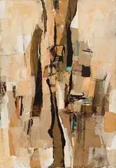 Collage in White by Frank Leonard Brooks, 1963, mixed media collage on board, sold Jun 2023