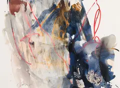 Untitled by Tom Hodgson, 1987, mixed media on paper, sold May 2023