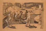 Untitled - Crosswalk by Phillip Henry Howard Surrey, pastel and charcoal on paper, sold May 2023
