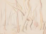 The Trunks by Lionel LeMoine FitzGerald, conte on paper, sold May 2023